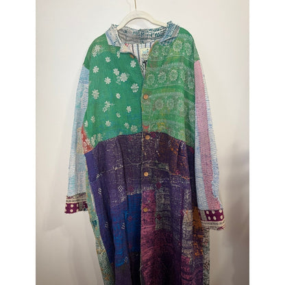 Jaded Gypsy Bohemian Patchwork Kantha Quilted Duster Coat Jacket