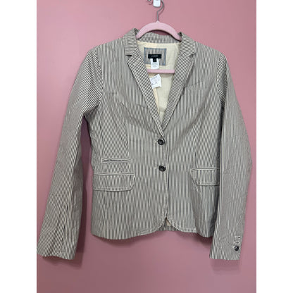 NEW NWT J.Crew 100% Cotton Pin Stripe Button-Front Blazer Size 4