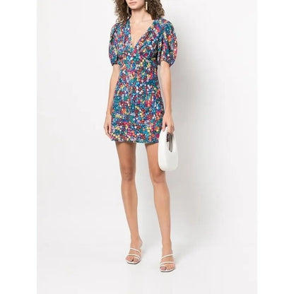 STAUD MILLA MINI MULTI FLORAL DRESS SZ 6