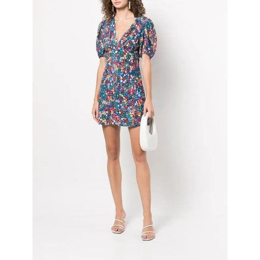 STAUD MILLA MINI MULTI FLORAL DRESS SZ 6