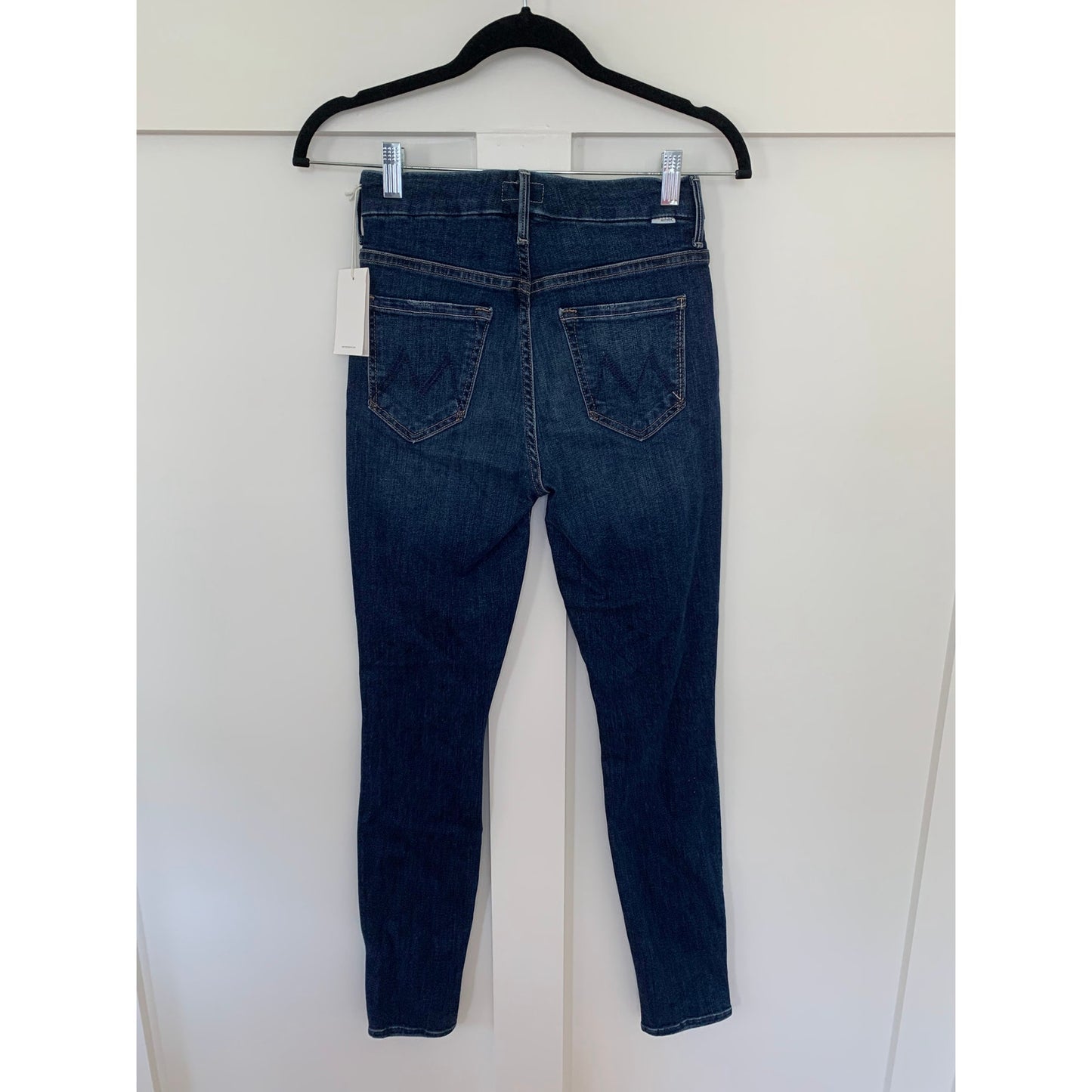 Mother High Waisted Looker Blue Size 25 Skinny Zip Fly Denim Stretch Pockets