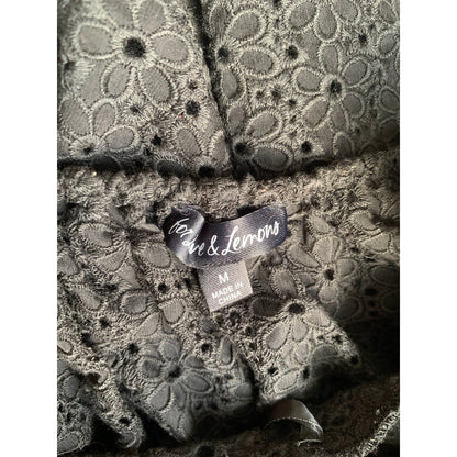 For Love & Lemons Mini Dress With Slip in Black Medium Floral Short Sleeve