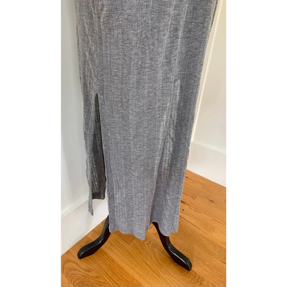 Alexander Wang Maxi T-Shirt Dress in Gray Small Ribbed Knit Sleeveless V-Neck