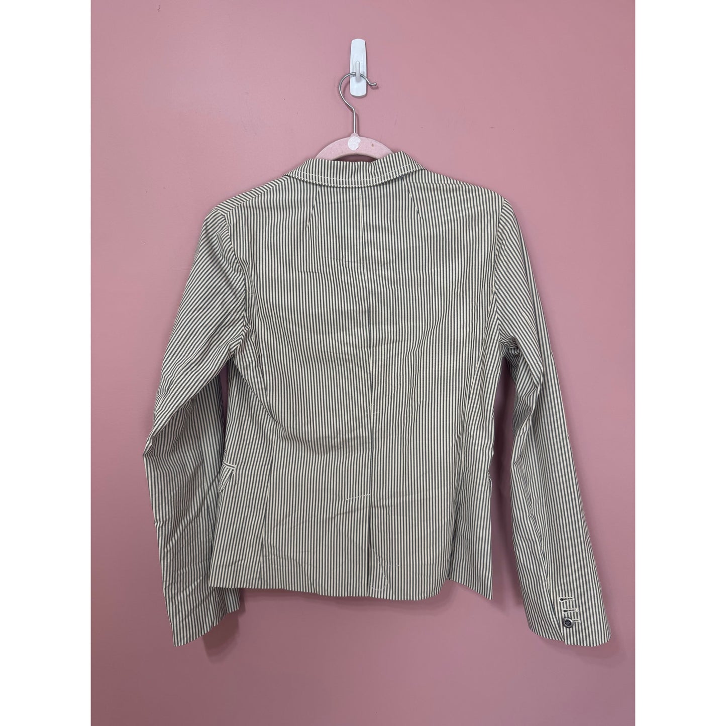 NEW NWT J.Crew 100% Cotton Pin Stripe Button-Front Blazer Size 4