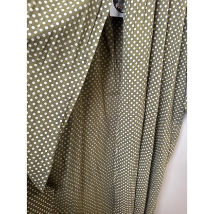 Jaded Gypsy Olive Green Polka Dot Button Down Midi Dress  Boho Lagenlook