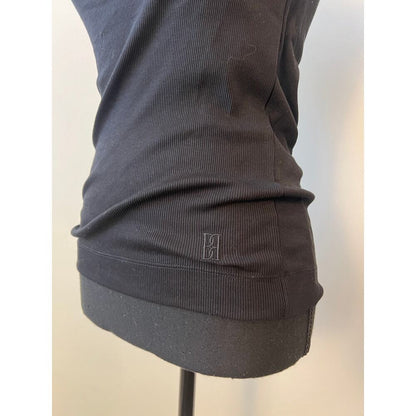 Malene Birger Amani Tank Top‎ in Black Small Knit Pullover Ribbed Stretch Gothic