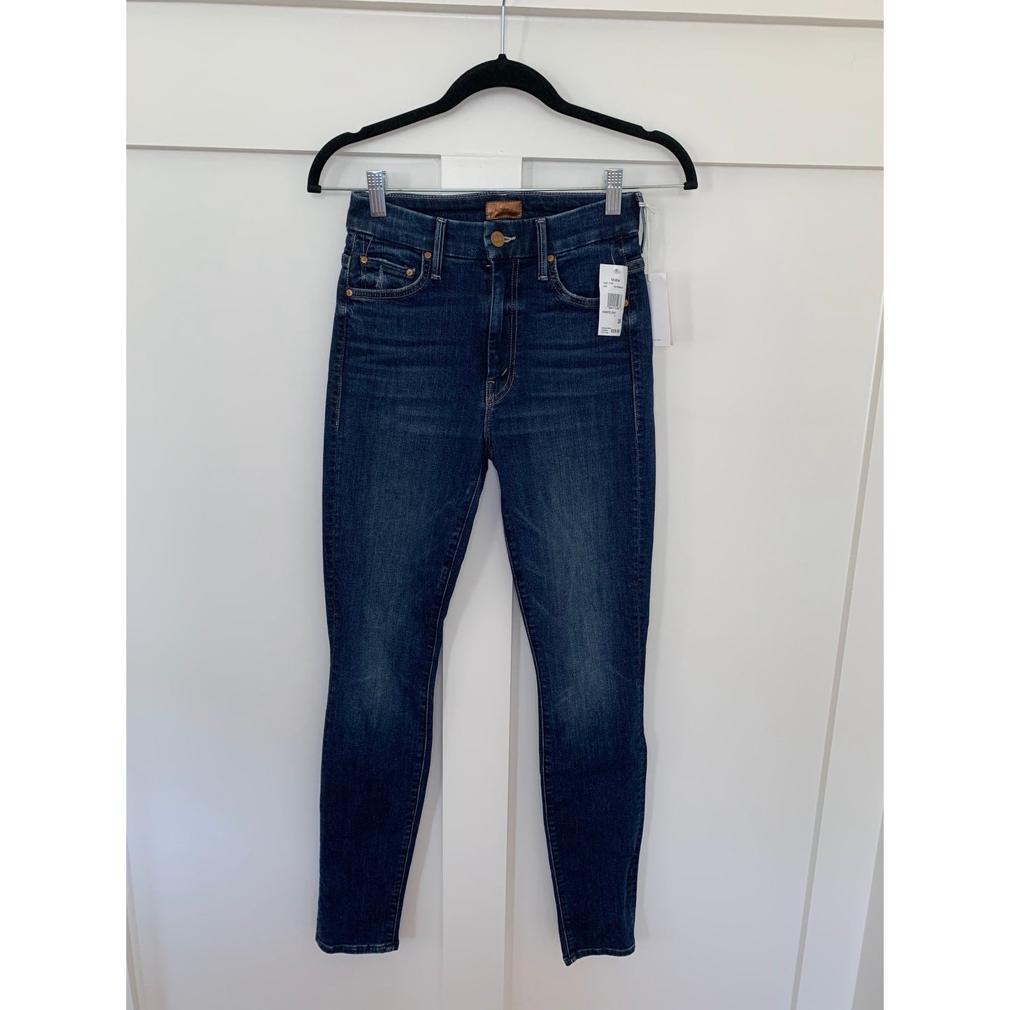 Mother High Waisted Looker Blue Size 25 Skinny Zip Fly Denim Stretch Pockets