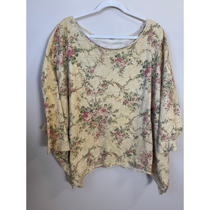 Jaded Gypsy Be Free Floral Print Oversized Poncho Top Women's