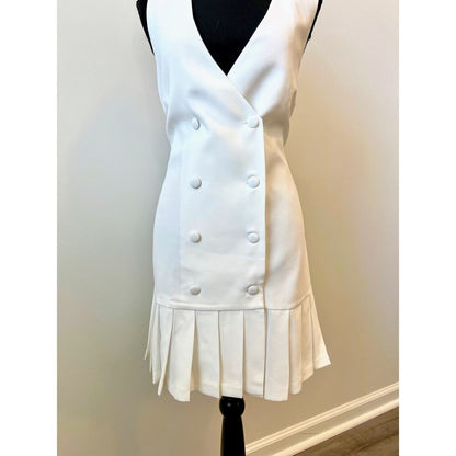Amanda Uprichard Mesha Mini Dress in‎ Ivory Size XL Sleeveless Button Front