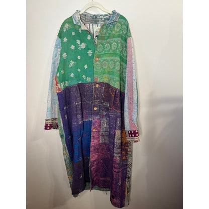 Jaded Gypsy Bohemian Patchwork Kantha Quilted Duster Coat Jacket