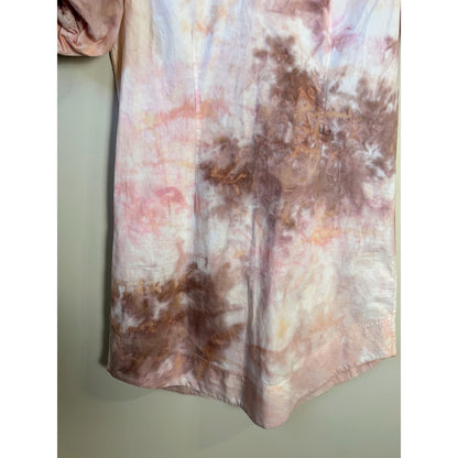 NEW NWT A.L.C. Pink tie Dye Puff Sleeve Mini Dress Cotton Size 6