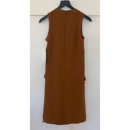 Lululemon Pocketed Drop Waist Midi Dress Copper Brown Size 2 Sleeveless Zip Back