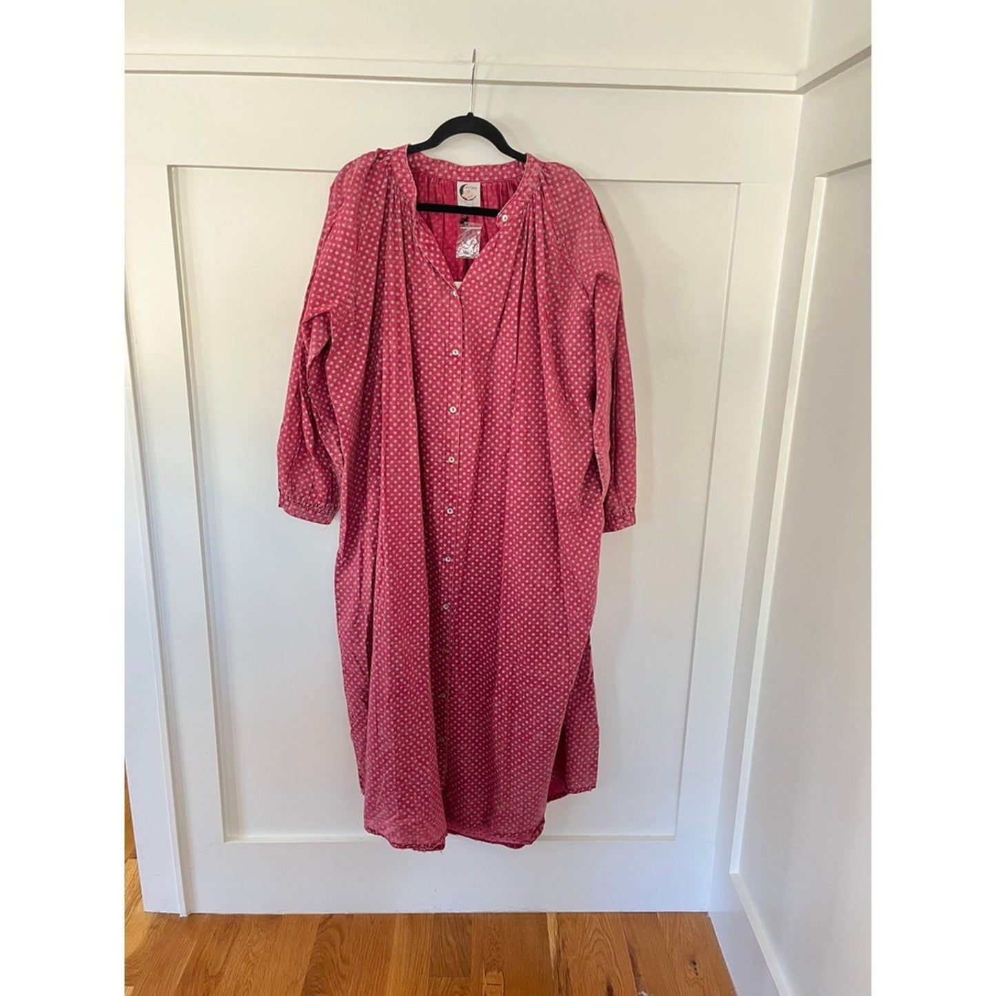 Jaded Gypsy Sweet Nothings Dress Pink Polka Dot Oversized Boho Maxi O S