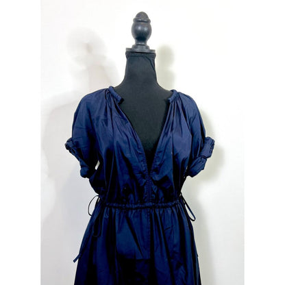 A.L.C. Odin Dress‎ in Maritime Navy Blue Size 4 Poplin Midi Asymmetric Cotton