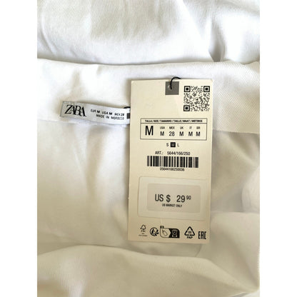Zara Mini Dress in White Medium Bodycon Asymmetrical Off Shoulder Party Cocktail