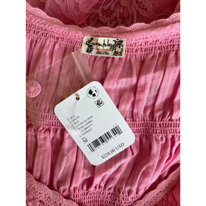 NEW NWT Free People Intimately Sweet Saloom Maxi Bodysuit Festival Pink Medium