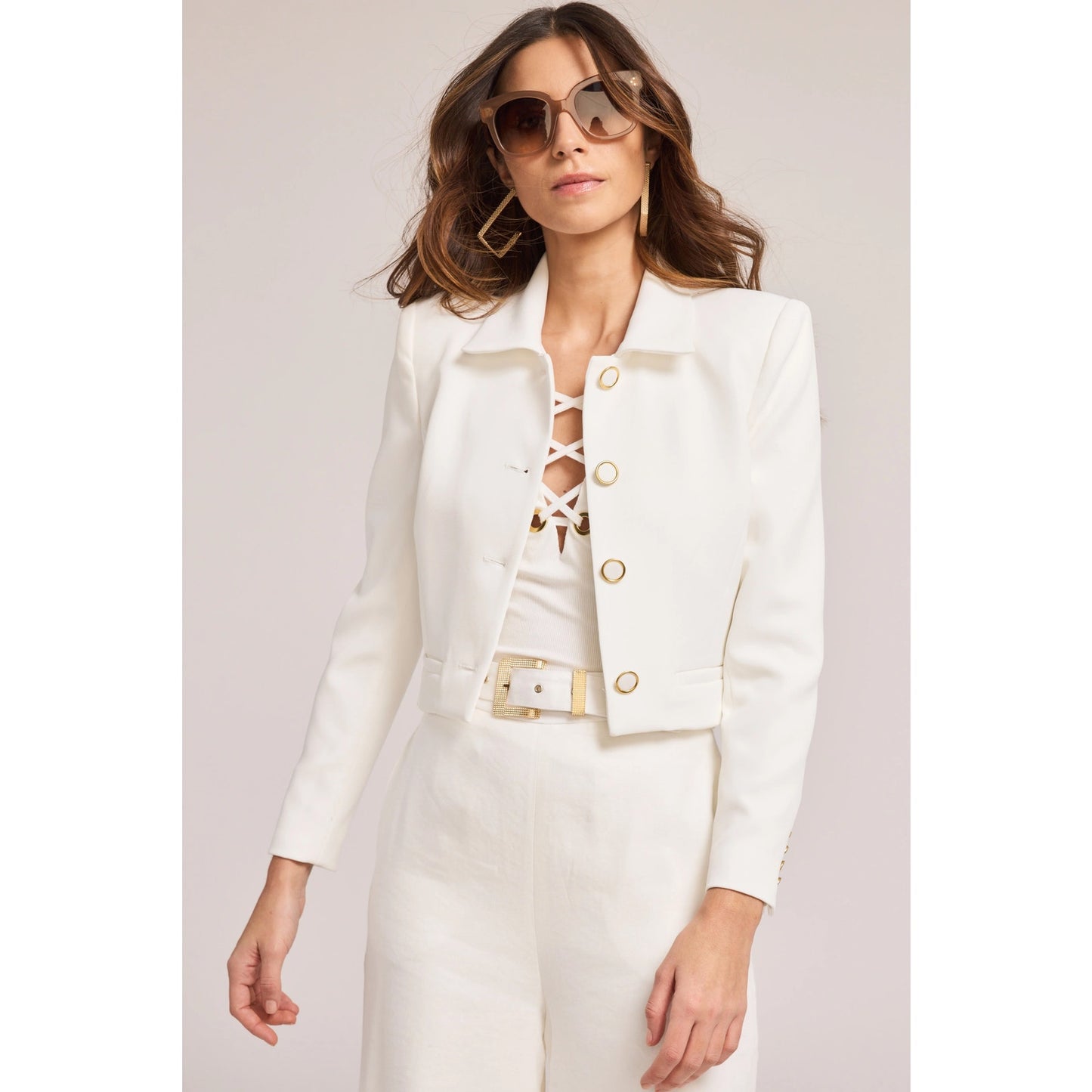 NEW NWT Generation Love Oliver Crepe Blazer White Size Large