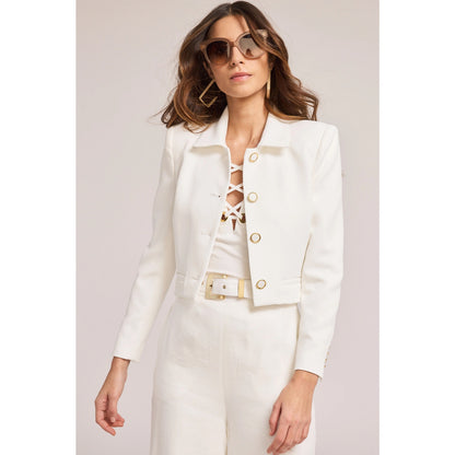 NEW NWT Generation Love Oliver Crepe Blazer White Size Large