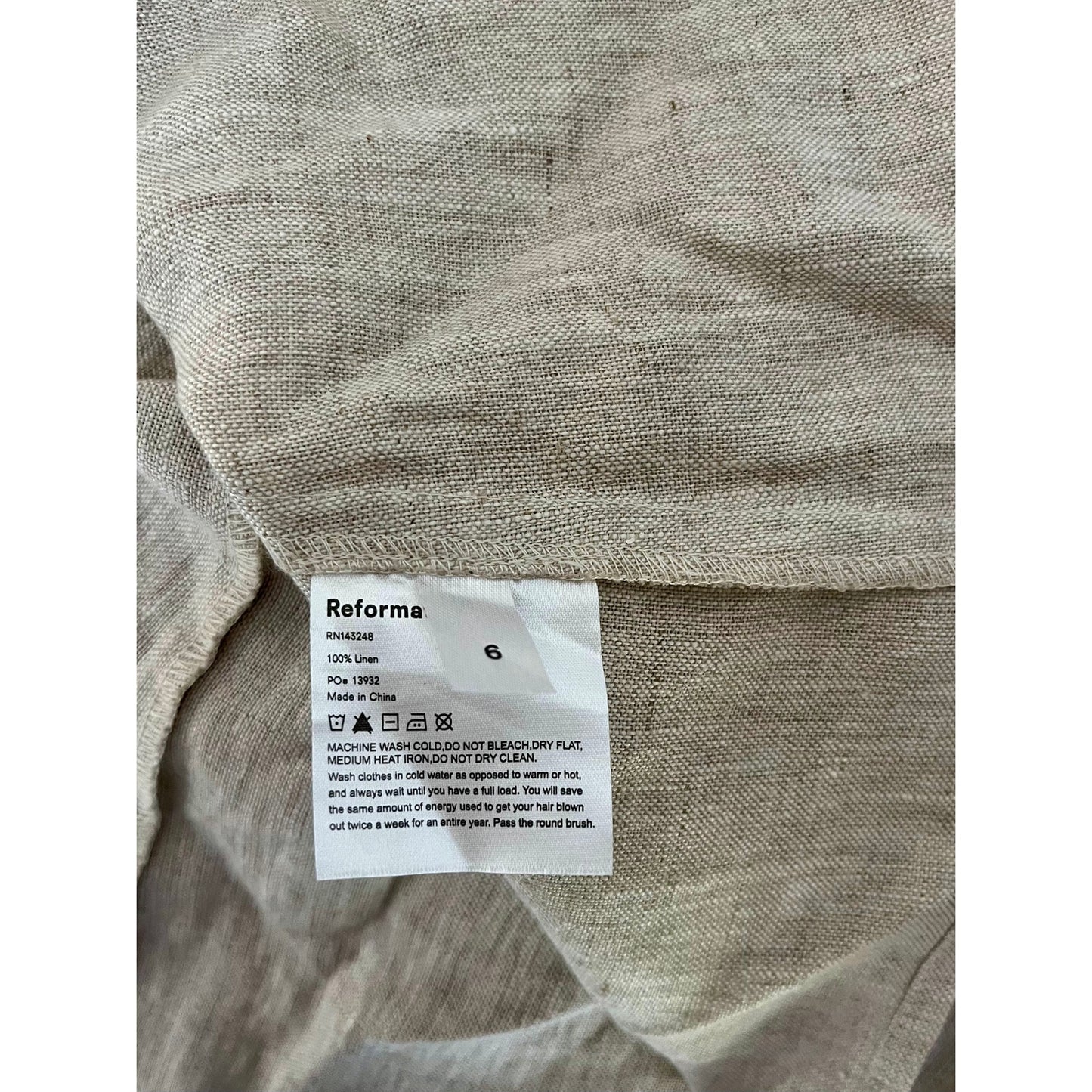 NEW Reformation Linen Khaki Mini Skirt Size 6
