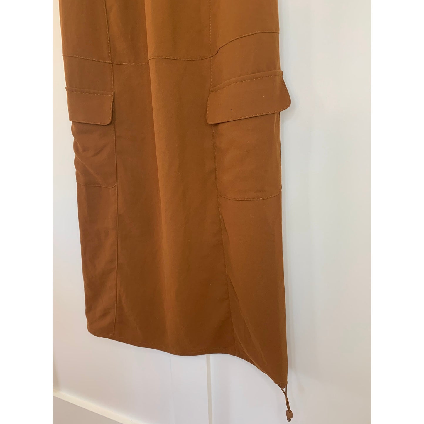 Lululemon Pocketed Drop Waist Midi Dress Copper Brown Size 2 Sleeveless Zip Back