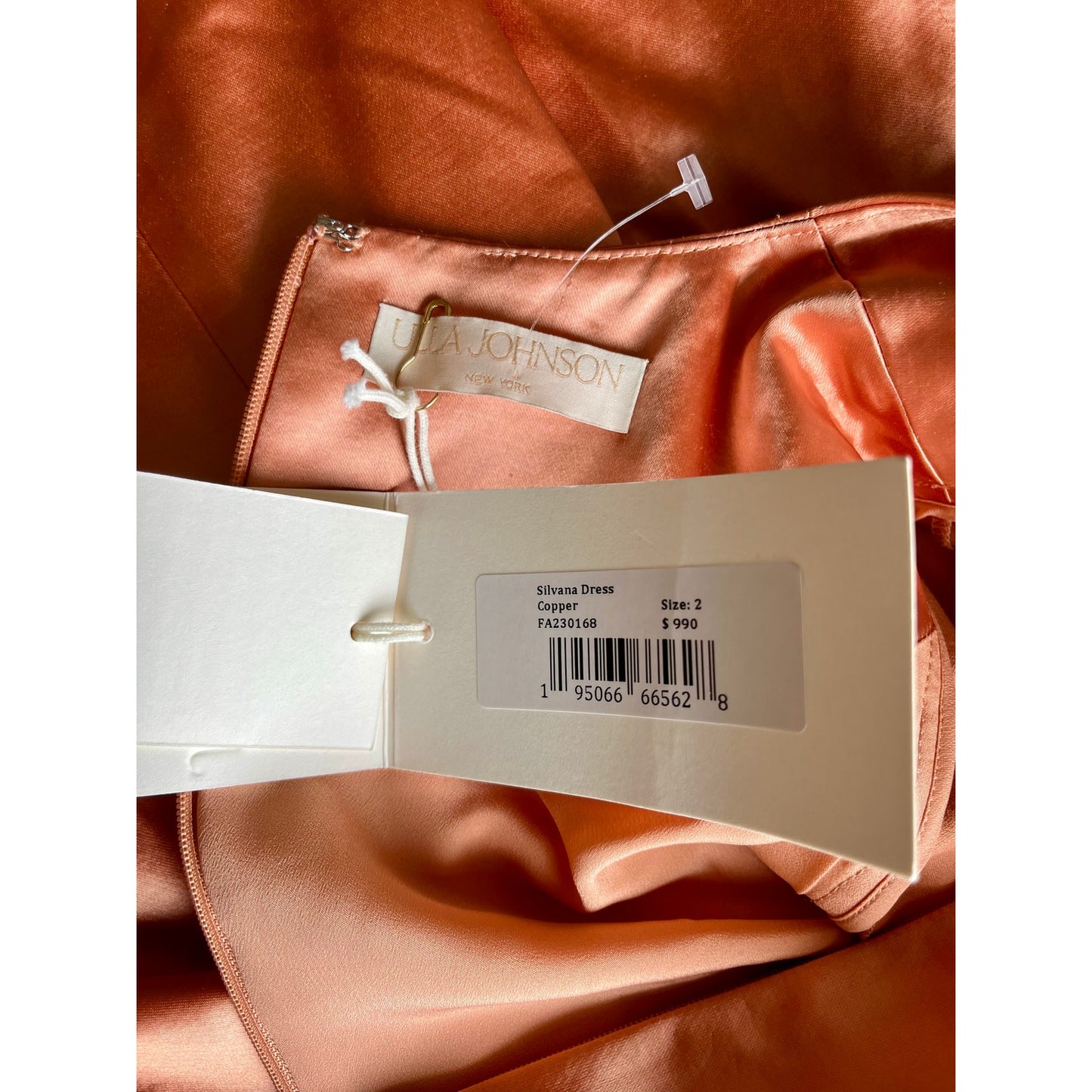 NEW NWT Ulla Johnson Silvana Long Sleeve Midi Dress Copper Size 2