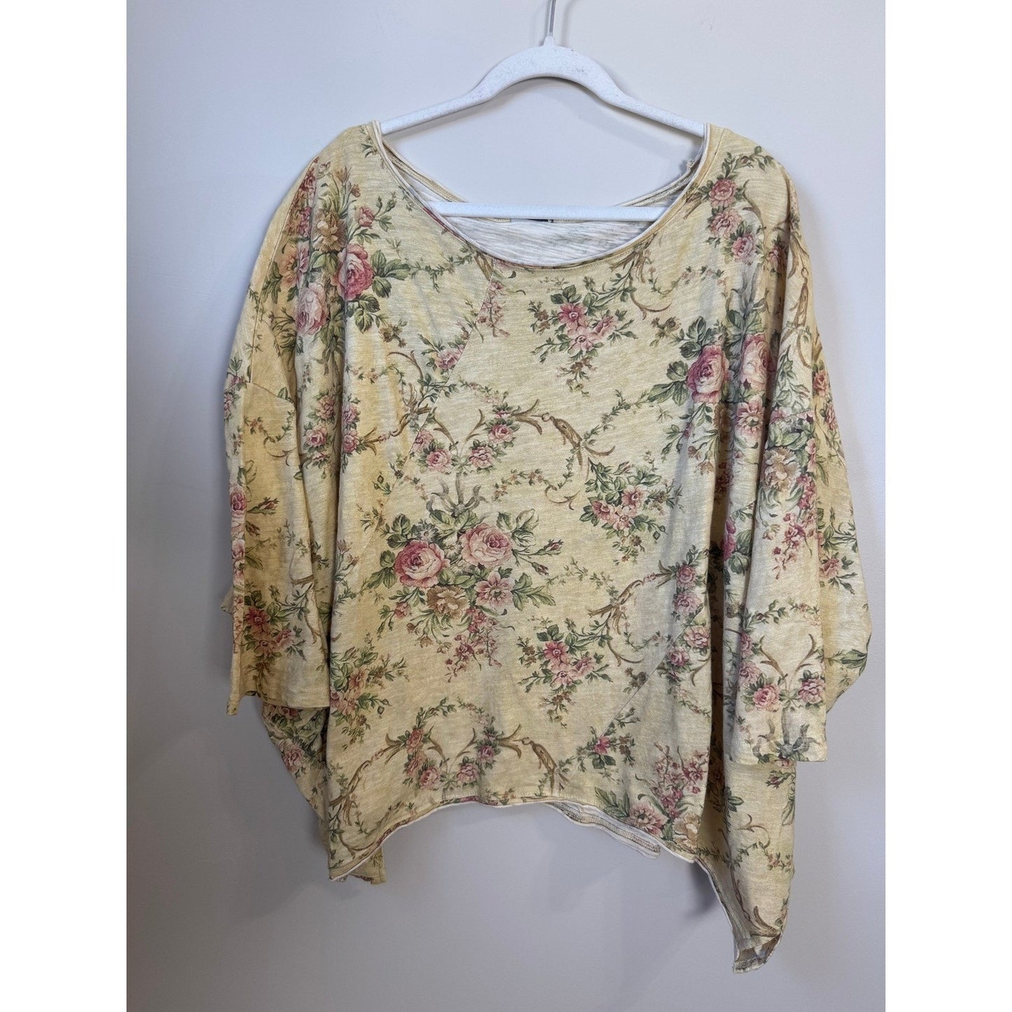 Jaded Gypsy Be Free Floral Print Oversized Poncho Top Women's