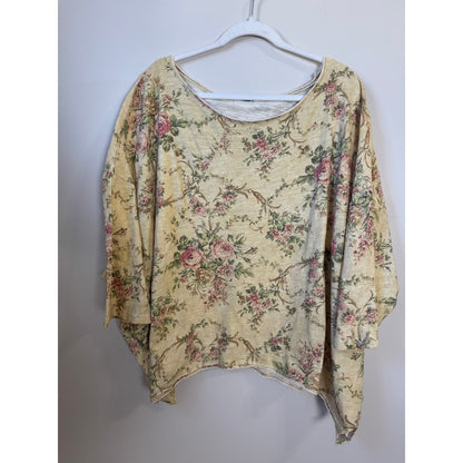 Jaded Gypsy Be Free Floral Print Oversized Poncho Top Women's
