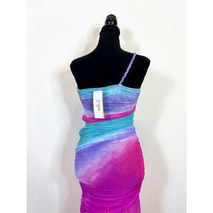 Rococo Sand Cloud One Shoulder‎ Maxi Dress in Multicolor Size XXS Cutout Party
