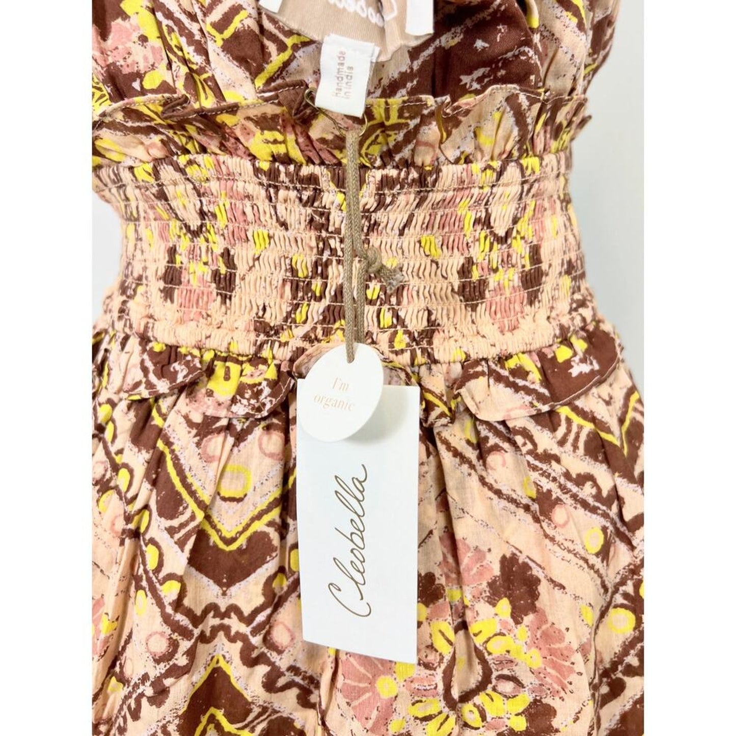 Cleobella Stella Ankle Dress in Multi Geo Print Medium Floral Layered Cotton‎