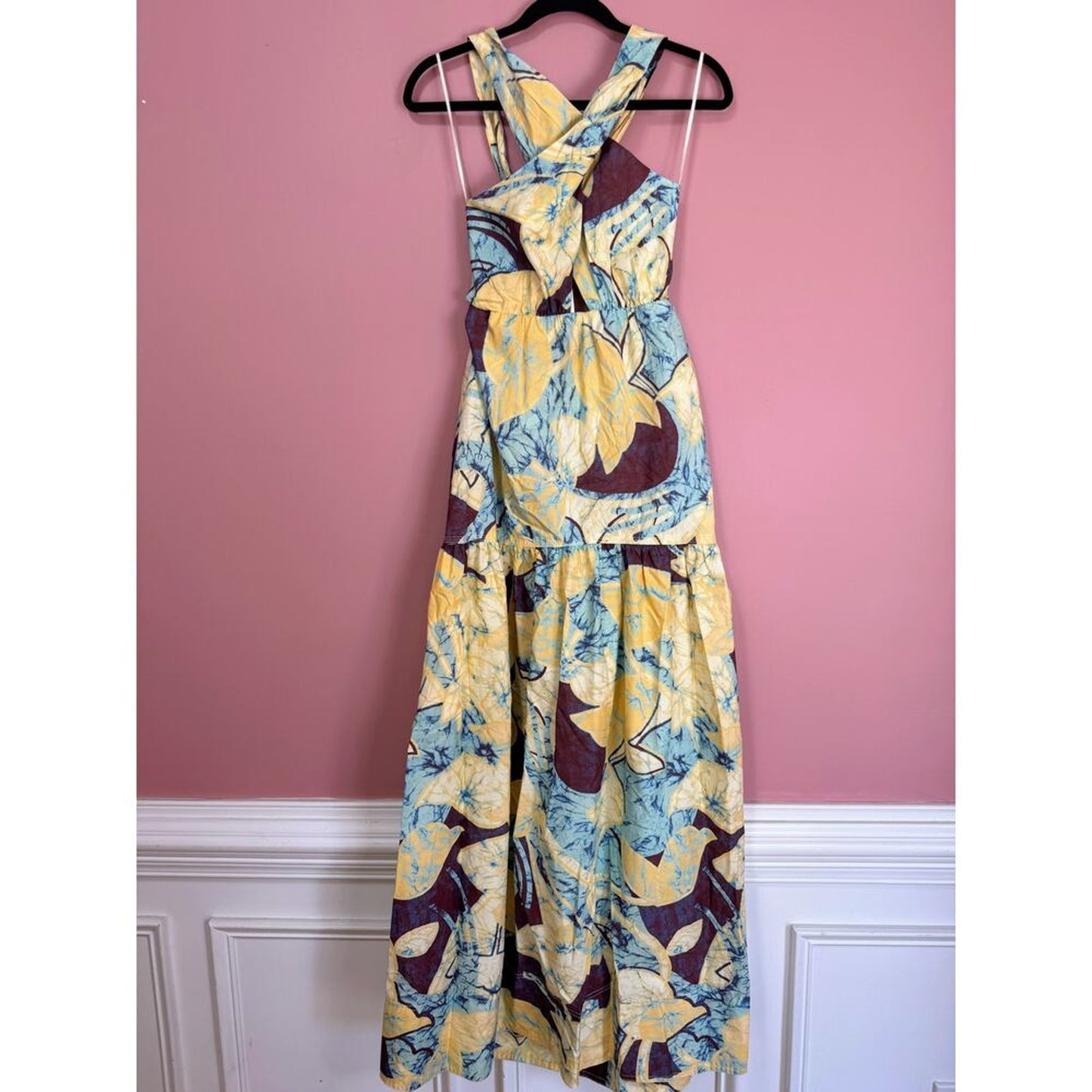 A.L.C‎ Veronica Dress in Carob & Chardonnay Size 4 Maxi Poplin Summer Party