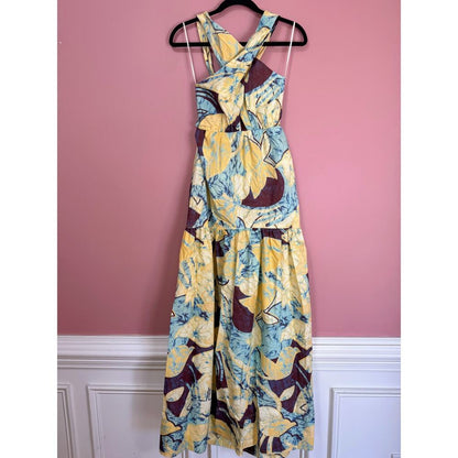 A.L.C‎ Veronica Dress in Carob & Chardonnay Size 4 Maxi Poplin Summer Party