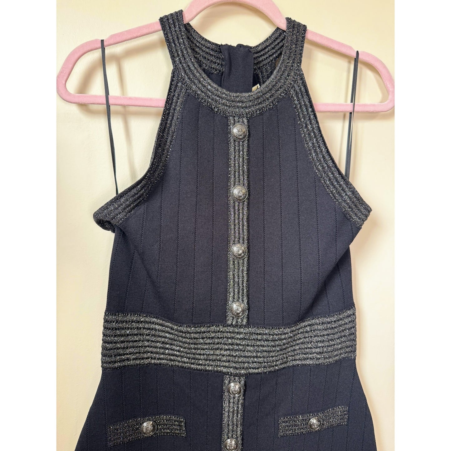 NEW NWT L'agence Anissa Button Dress Black Size Small