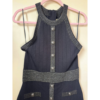 NEW NWT L'agence Anissa Button Dress Black Size Small