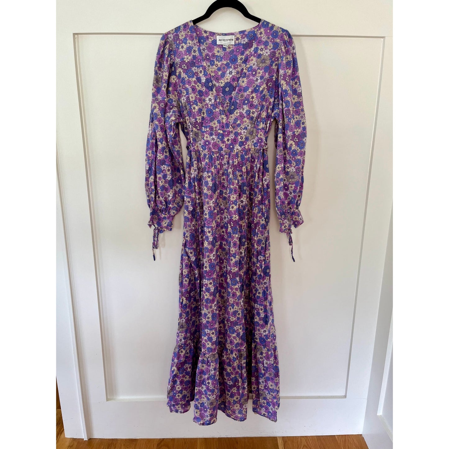 NEW Antik Batik Paolina Floral Print Tie-Waist Maxi Dress Size M/40