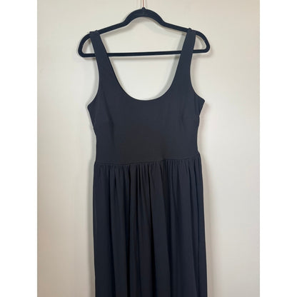 Show Me Your Mumu Black Maxi Dress Scoop Neck Side Slit XL Made in USA