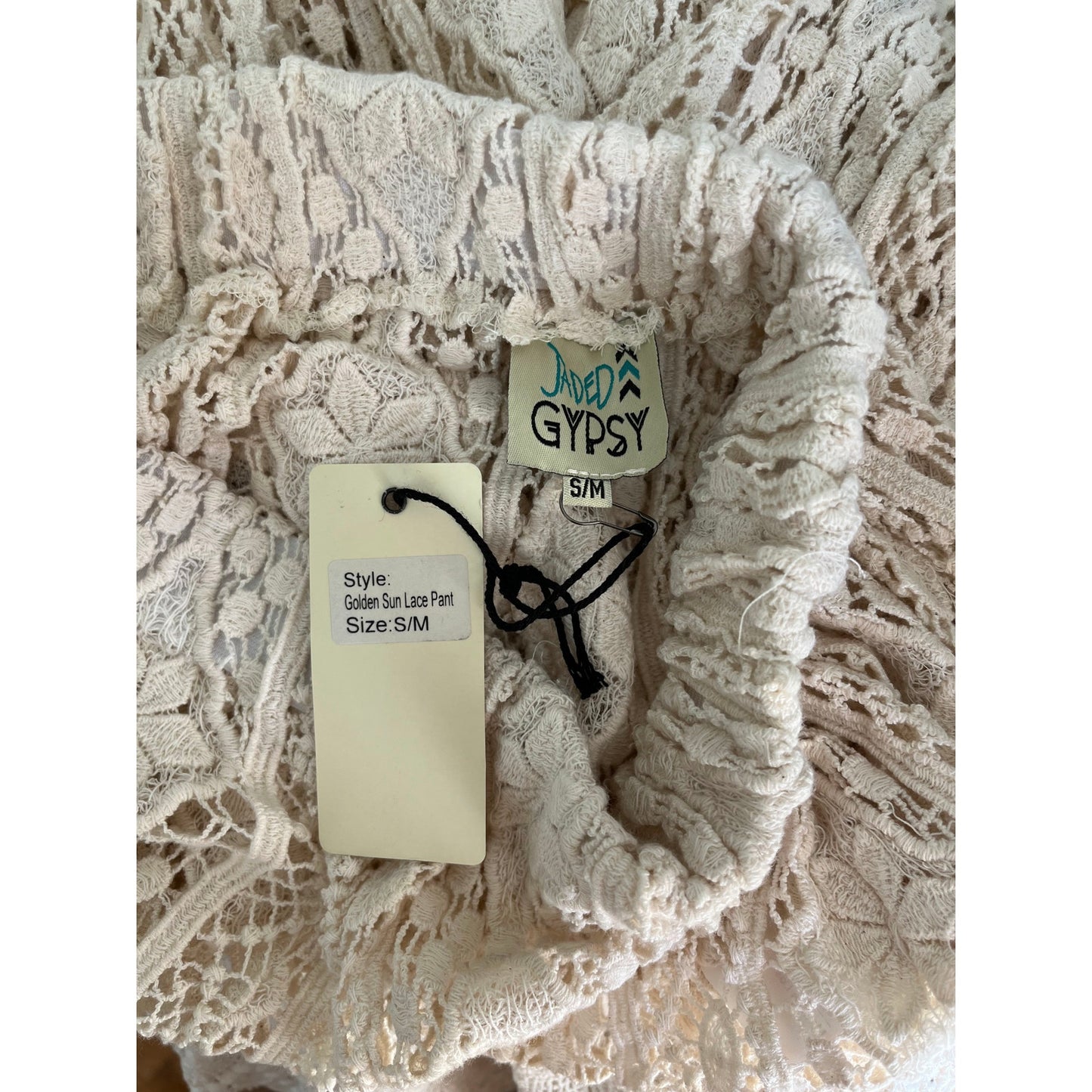 NEW NWT Jaded Gypsy Golden Sun Lace Pant Size S/M
