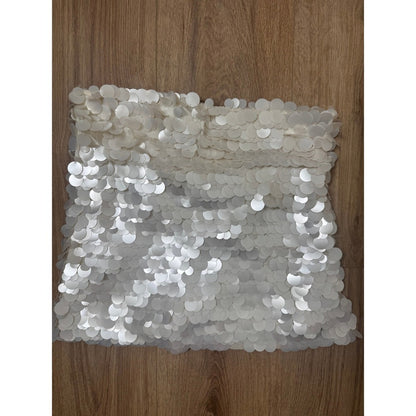 Show Me Your Mumu Izzy Skort XS White Shimmer Shell Sequin Mini Skirt