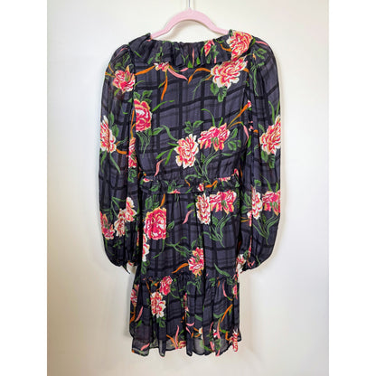 NEW NWT Banjanan Florence Flora Long Sleeve Mini Dress Size XS