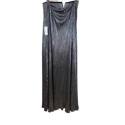 Show Me Your Mumu  Metallic Pleated Strapless Maxi Dress Large V-Notch Gown