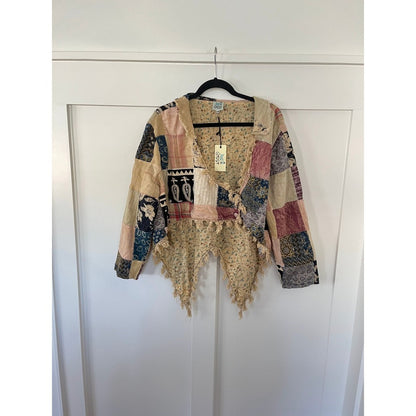 Jaded Gypsy Splitting Ways Patchwork Jacket Kimono Boho Festival Size S/M