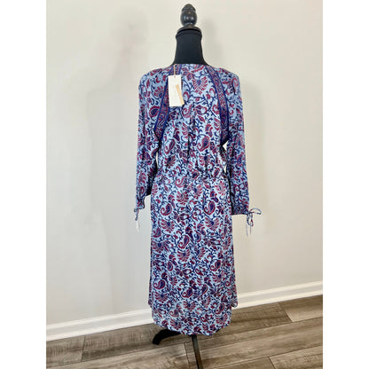 Cleobella Faith Caftan Midi Dress in Delhi Block Print Large Paisley Cotton