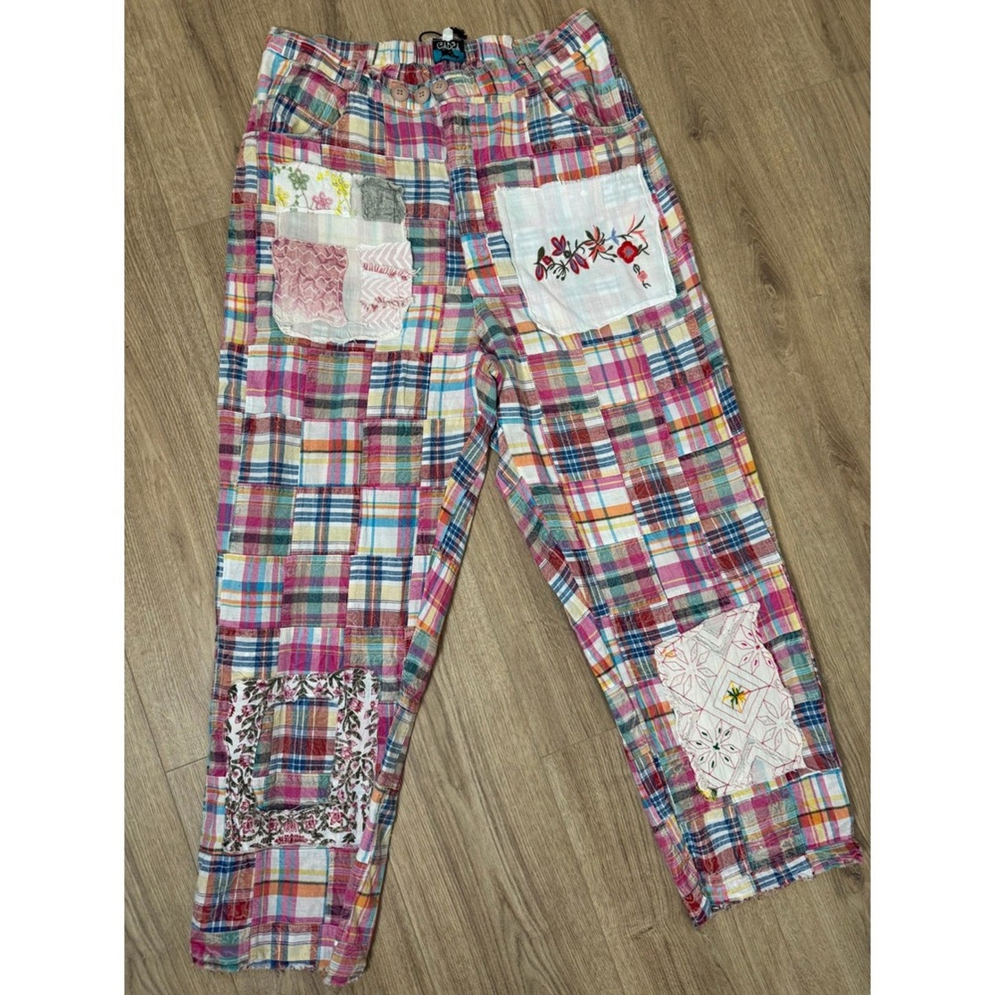 Jaded Gypsy Patchwork Plaid Boho Festival Pants Women's