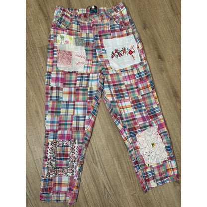 Jaded Gypsy Patchwork Plaid Boho Festival Pants Women's
