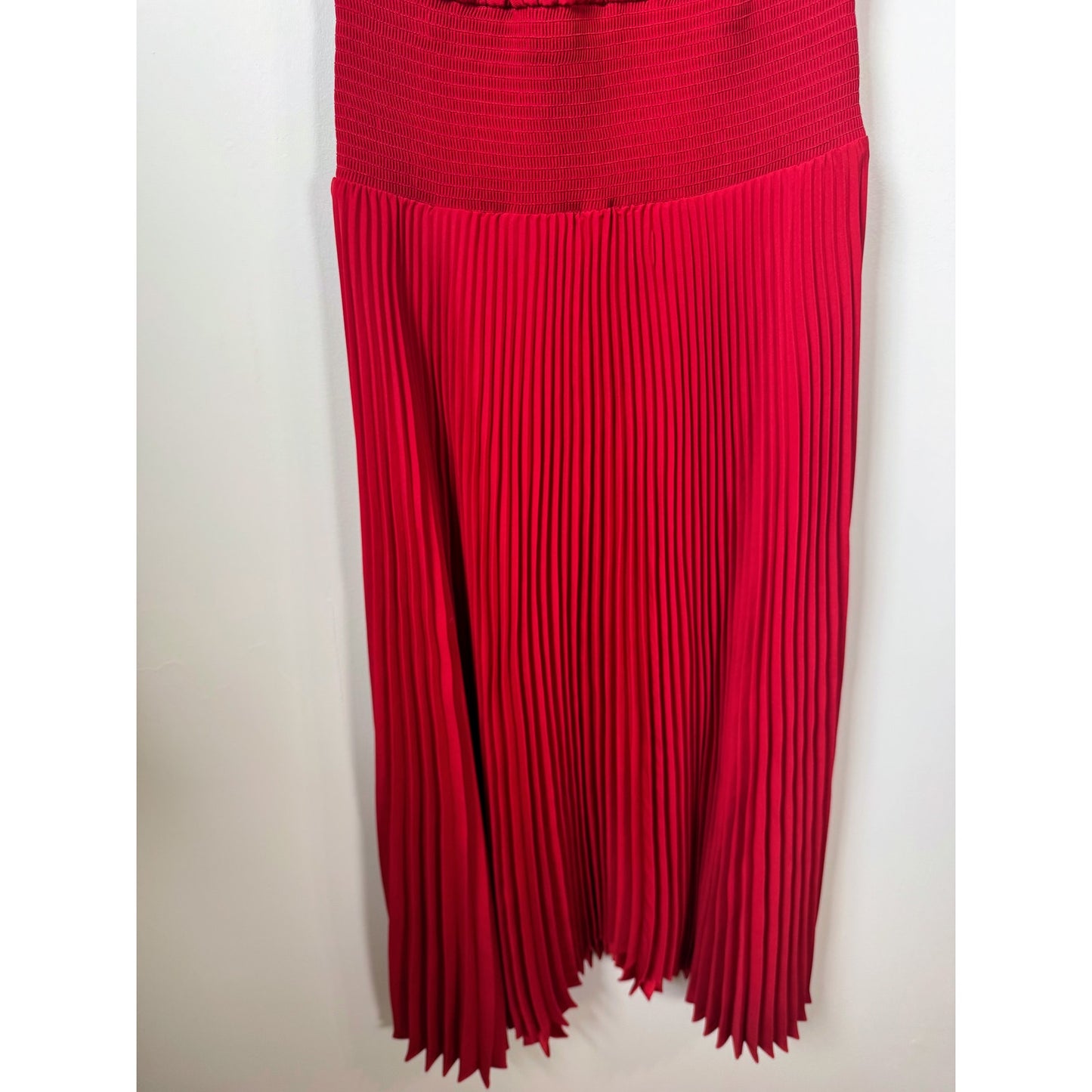 NEW NWT A.L.C. Renzo Midi Pleated Dress in Real Red Size 6