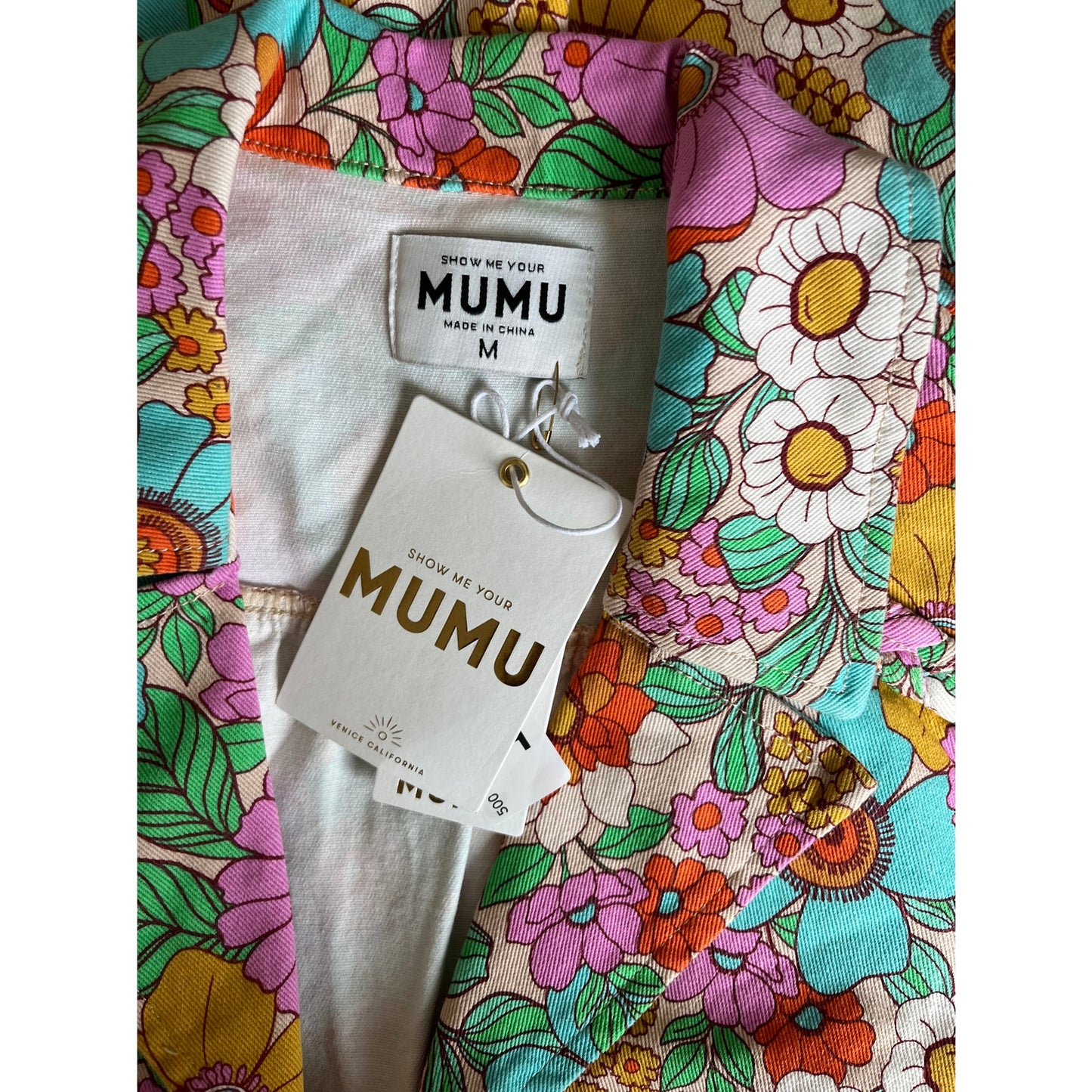 Show Me Your Mumu Outlaw Romper Flower Market Denim Size Medium