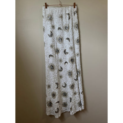 Show Me Your Mumu White Sequin Celestial Sun Moon Maxi Skirt Beaded