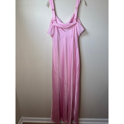 Show Me Your Mumu Rome Maxi Dress Pink Satin Cold Shoulder Bridesmaid Gown Large