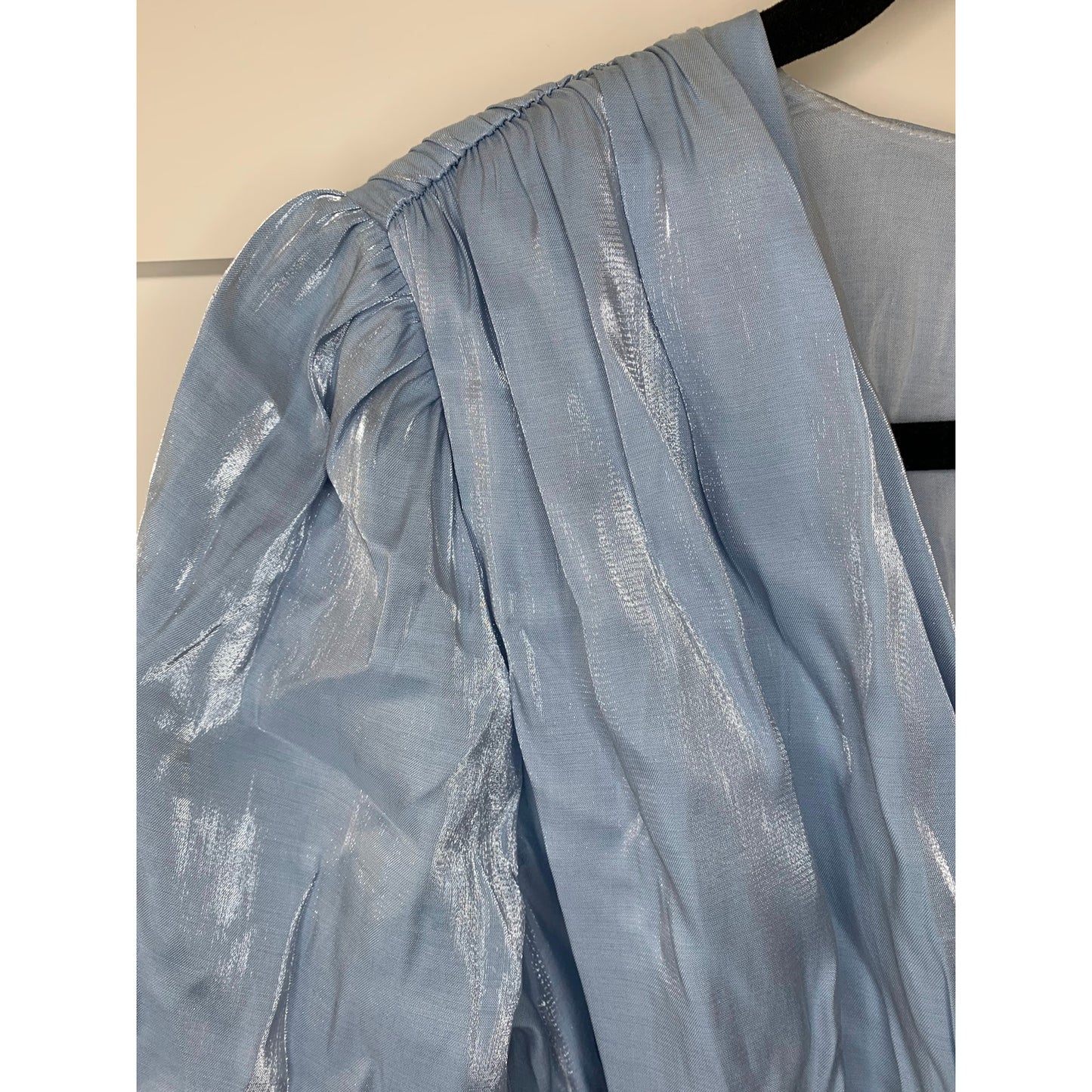 Song of Style Tucker Mini Dress Clearwater Blue Small Belted Long Sleeve Lined