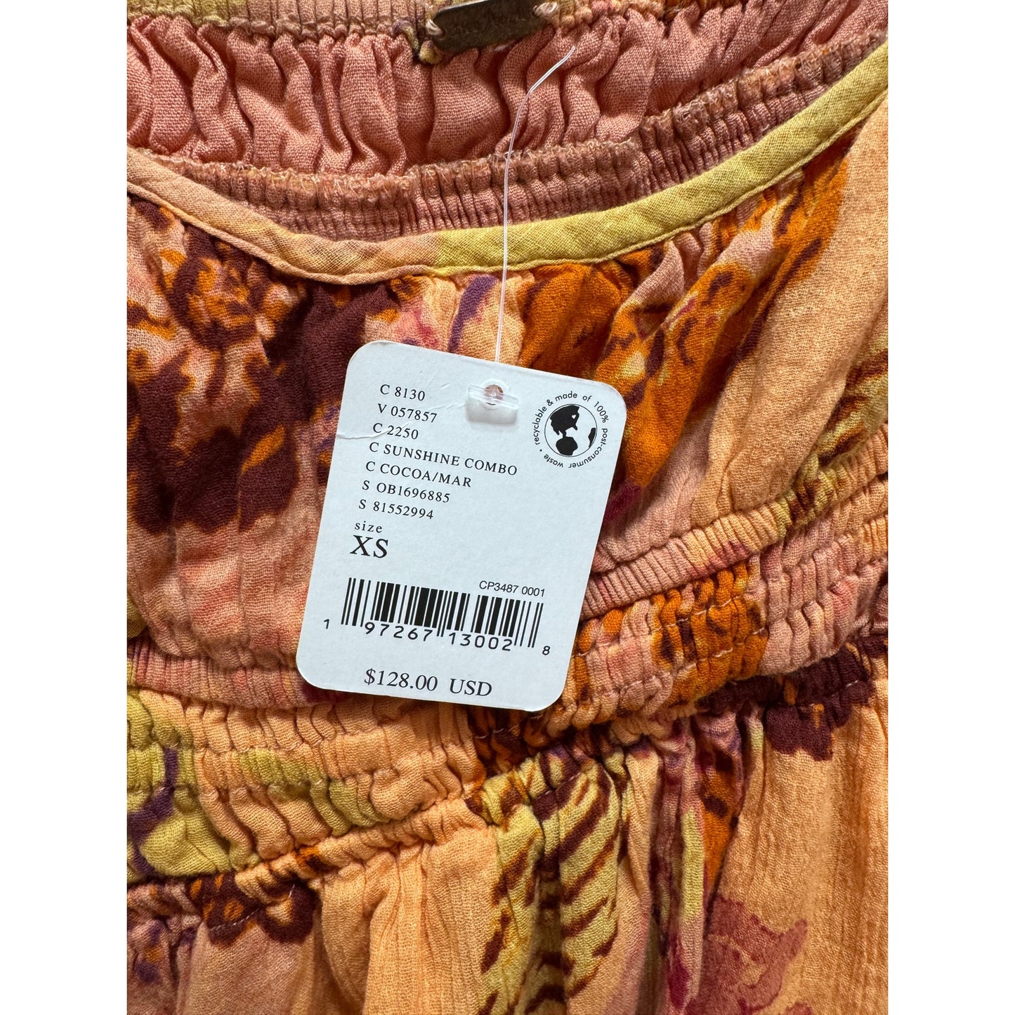 Free People Vernon Mini Dress in Sunshine Combo Size XS