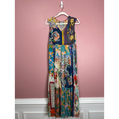 Johnny Was Cherika Natania Patchwork Dress in Multi Size XXS Floral Sleeveless